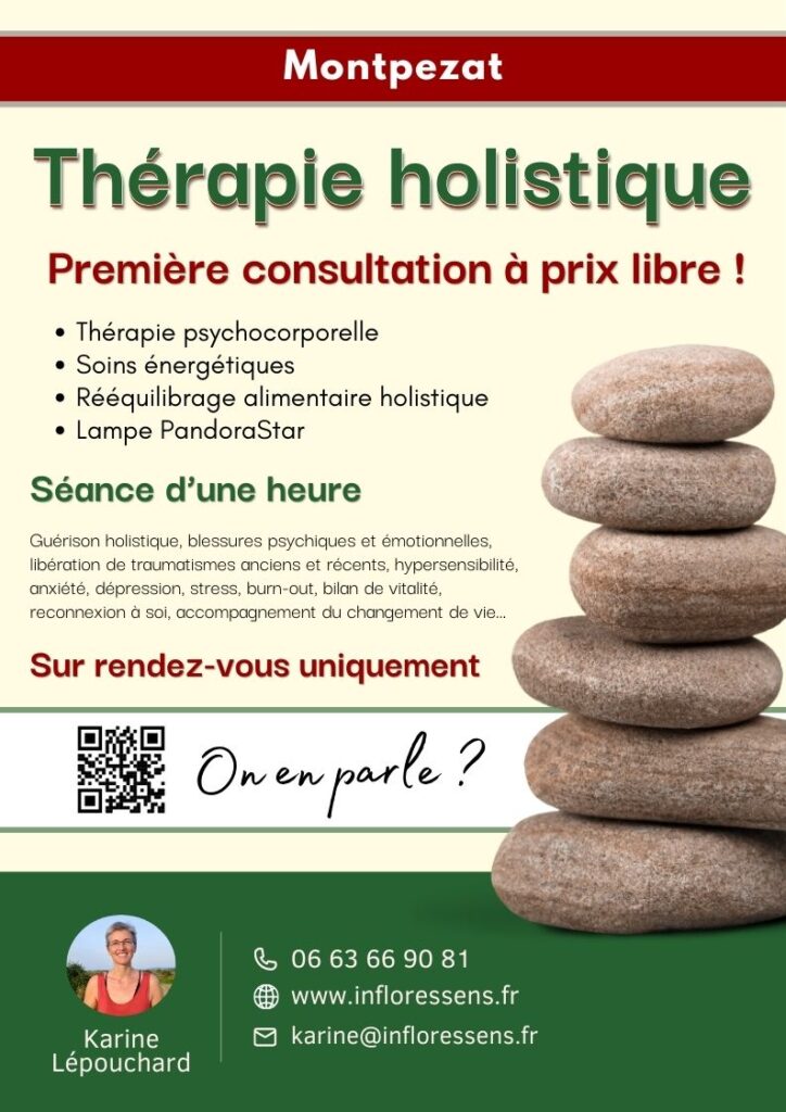 thérapie holistique ardèche karine lépouchard infloressens 2024 première consultation prix libre